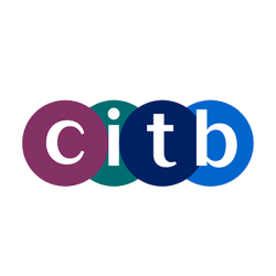citb-250×250 CITB logo consisting of the lowercase letters 'c', 'i', 't', and 'b' in white, each centered within overlapping circles of purple, teal, navy blue, and royal blue.